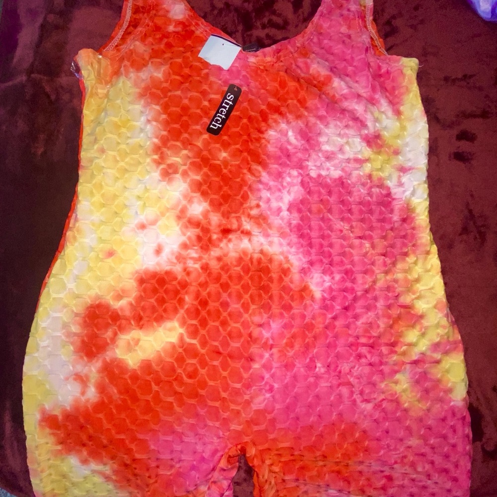 Tie-dye bodycon romper